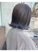 ブルーベリーのインナーカラーはきりっぱなしボブとの相性よし!