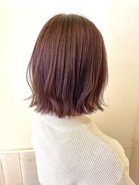 ネオリーブカップ 町田店(Neolive capu) 外ハネ切りっぱなしボブ×ピンクブラウン【町田/jr町田/町田駅】