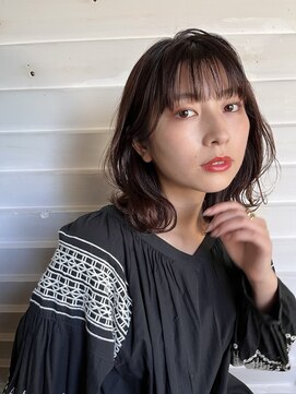 ラレイ(Lalei) エアリーニュアンスパーマ×外ハネミディ