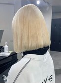 2748プラチナアッシュ金髪ボブバイカラーレディースショート