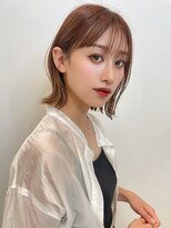 トルネード(TORNADO) オレンジ シルキーベージュ 外ハネパーマ 切りっぱなしボブ t710