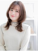 大人かわいい流し前髪小顔ひし形セミロングa越谷20代30代40代!