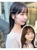 ナチュラル小顔前髪あり後れ毛サイドバング結べるボブくびれヘア