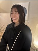 ボブウルフ /ロング/ウルフ/レイヤーカット/黒髪/顔周り