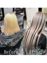 エクステ専門店あるじゃんすー 小倉店&nbsp;ホワイトベージュ×ブラック#エクステ#ホワイトグレージュ#小倉