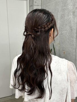 シタ 清澄白河(sita) リボンハーフアップ×波巻きアレンジ*