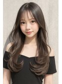 透明感グレージュ×ナチュラルエアリーロング