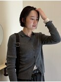 ナチュラル前下がりショートボブ