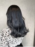 カット＋ブルーグレーカラー＋パーマ