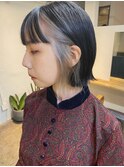 インナーカラーホワイトベージュ　ボブ