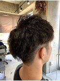 メンズツーブロックツイストパーマ