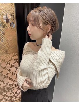 ファイブバイジエクト 堀江(FIVE by The Ect) 似合わせ小顔カット×ハイトーンミルクティーベージュ☆