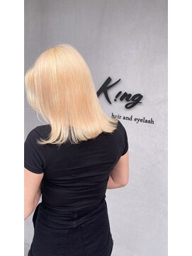 キング 梅田(K!ng) 梅田ブロンドカラー梅田バレイヤージュ梅田抜きっぱなし