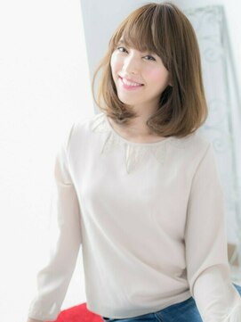 アルバハナレ 横浜(αlba HANARE) 関内/髪質改善/ハイトーンカラー×オン眉ボブ鎖骨ミディアムa