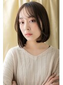 グレーベージュ大人ガーリー小顔前下がりボブZ越谷20代30代40代