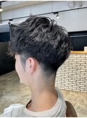 ショートマッシュ/パーマ/MEN'SHAIR/アッシュブラック/ウルフ