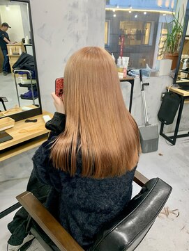 ミコ(MICO hair) ワンブリーチから限界ピンク味ベージュ