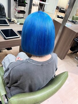 ヘアサロン アウラ(hair salon aura) ハイトーンカラーダブルカラーブルーカラー透明感カラー