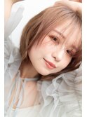 小顔外ハネミディアムアッシュ20代30代40代くびれミディ韓国ヘア