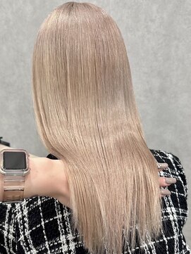 ロウル 渋谷(LOWRL) ピンクミルクティー/ケアブリーチカラー