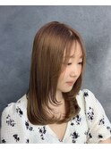 顔周りレイヤー ブリーチ無し ミルクティーベージュ