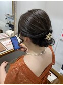 結婚式ヘアセット大人まとめ髪デートヘアお呼ばれスタイル