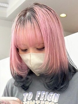 ウィコ 新宿(WICO) ライトピンク×デザイン[新宿駅/ワンレン/ダブルカラー/小顔]