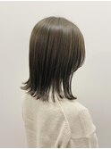 【オイルカラー】オリーブグレージュ顔まわりレイヤーミディアム