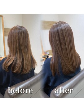 ミラバイケンジ 藤沢(Mira by KENJE) 白髪ぼかし細めハイライト30代40代50代セミディ