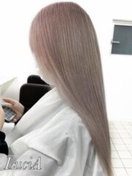 ルシア 京都四条河原町烏丸(LuciA) ケアブリーチ×ペールピンク【レミー100%/54cm】エクステ