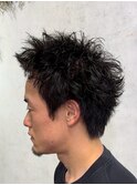 men's/スペインカール/スパイキーショート/ブルーブラック