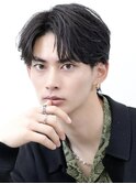 コンマヘアセンターパートフェザーパーマニュアンスパーマ
