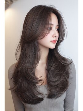 ノイエ 原宿 北参道(NoIE) バタフライカットハッシュカットマレットヘアチェリーレッド