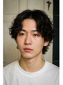 【綾野剛風風ニュアンスパーマ】