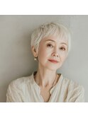 ミセス/ナチュラルショート/グレーヘアー/40代/50代/60代/阪急桂
