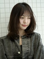 エイド 本店(aid)&nbsp;顔まわりレイヤーハッシュカットミディアムチョコレートブラウン