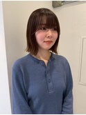 着物ヘア/ダークアッシュ/ミディアムレイヤーカット/名古屋名駅