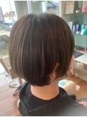 大人可愛い丸みショートボブ×ナチュラルブラウンカラー