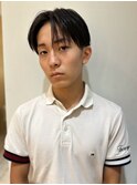 メンズカジュアルツーブロックセンターパートマイカーヘア