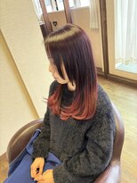 ヘアーズ はれるや(hair's)&nbsp;イヤリングカラー暖色系カラーこなれヘア美シルエットハイライト