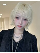 アイトーキョーエス 渋谷(AI TOKYO S)&nbsp;ミルクティーブロンド/ダークブルー/デジタルパーマ/渋谷