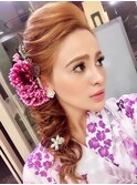 TAKAKOstyle☆浴衣サイド編みおろしstyle
