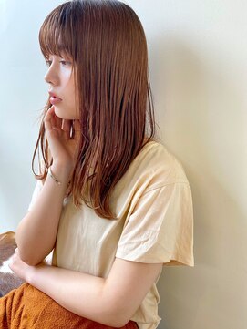 ガレージ バイ グリーン 原宿 表参道(Garage by green) 【loki】セミロング×オレンジベージュ