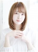 透け感バングのワンカールボブ