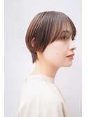 くすみベージュ/ショート/前髪/レイヤー/髪質改善/縮毛矯正/田町