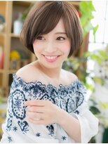 カバーヘア ブリス 志木南口駅前店(COVER HAIR bliss)&nbsp;斜めバング前下がり黒髪アッシュショートボブa志木20代30代40代