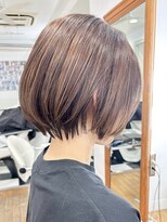 ヘッズ 本八幡店(HEADS)&nbsp;ショート 大人ショート　マチルダボブ　ピンクベージュ