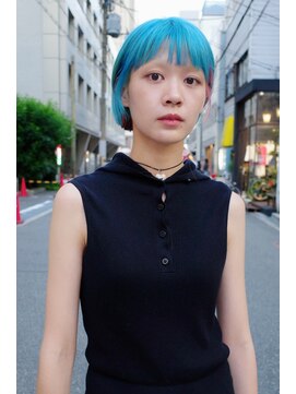 ダブ アオヤマ(DaB AOYAMA) 【モリ】シアンブルー / シアーカラー ショート