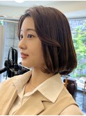 30代40代50代韓国風大人ボブ根元パーマ髪質改善ハイライト