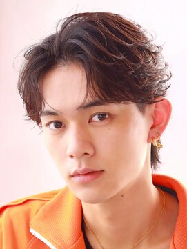 オーシャントーキョー サニー 原宿(OCEAN TOKYO Sunny) フェザーパーマニュアンスパーマセンターパートメンズショート